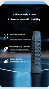 Poignée de raquette de pickleball ergonomique antidérapante, revêtement en silicone hautement élastique, résistant à la transpiration, réduction des vibrations, ajustement confortable pour tous - Product Image 3