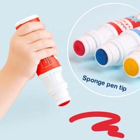 Marqueur à points lavable non toxique 12 couleurs stylos marqueurs à peinture à points Kit de peinture à colorier pour les tout-petits Bingo Daubers Supplies