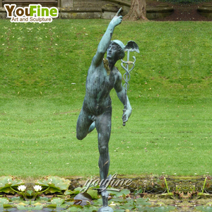 Escultura Metálica Antigua, Estatua de <span class=keywords><strong>Mercurio</strong></span> en Bronce - Product Image 1