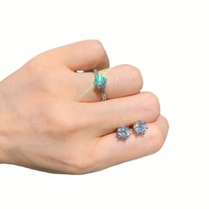 Joyería de Moda Minimalista, Anillos y Aretes de Cobre Ecológico con Circonita Cúbica Simulada, para Uso Diario Moderno - Product Image 2