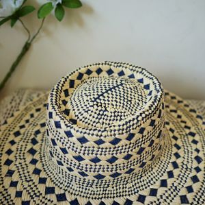 A062701 Nouveau Chapeau de Soleil en Paille à Motif pour les Vacances Bleu+Beige Chapeau <span class=keywords><strong>Jazz</strong></span> Polyvalent d'Été - Product Image 6