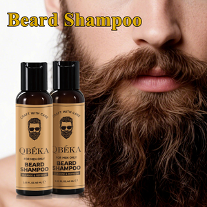 QBEKA Beard Wash Champú para barba de 60 ml para hombres, suaviza la barba, fragancia duradera, productos de cuidado de la barba limpios, frescos y naturales - Product Image 2