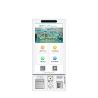 Terminal de libre-service à écran tactile pour hôpitaux/cliniques, utilisation en intérieur, boîtier métallique mural, paiement par lecture de code