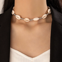 Collier à perles d'étoile de mer de la série Plage, collier à une seule couche, style vacances à la plage, chaîne de clavicule pour femmes, vente en gros NSA2540