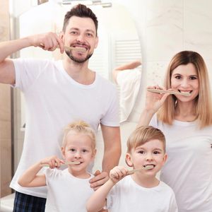 Child-Friendly Soft Fiber Eco-Friendly Wood Toothbrushes with Bamboo Handle Oral Care <b>Tool</b> for Home Whitening - Product Image 2