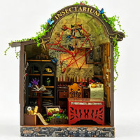 Kit de maison miniature DIY Minihaven, kit de maison vintage, insectarium, laboratoire, jouet en bois avec lumière LED
