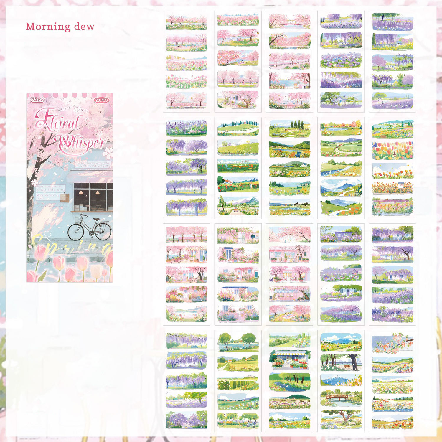 Rosée du matin des fleurs de cerisier