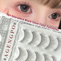 Cils naturels de luxe faits à la main en fibres végétales, bande transparente invisible, effet phosphorescent, 5 paires, vente en gros