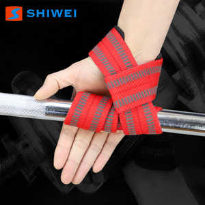 Shiwei Weightlifting Wristband Black And Red No Stretch Assistive Belt For Deadlift Fitness Unisex <b>Straps</b> - Product Image 3