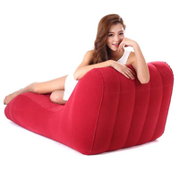 Chaise longue gonflable floquée en PVC en forme de S