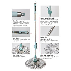 <span class=keywords><strong>Fregona</strong></span> de microfibra con cubo de escurridor Mango telescópico Cesta de pedal Juego de limpieza duradero ecológico - Product Image 6