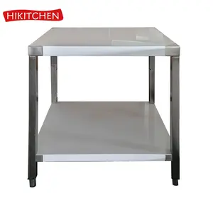 24x24 inch 18 Gauge Inox Screw Connection Stainless Steel Double 2 Layers Work Table With Undershelf