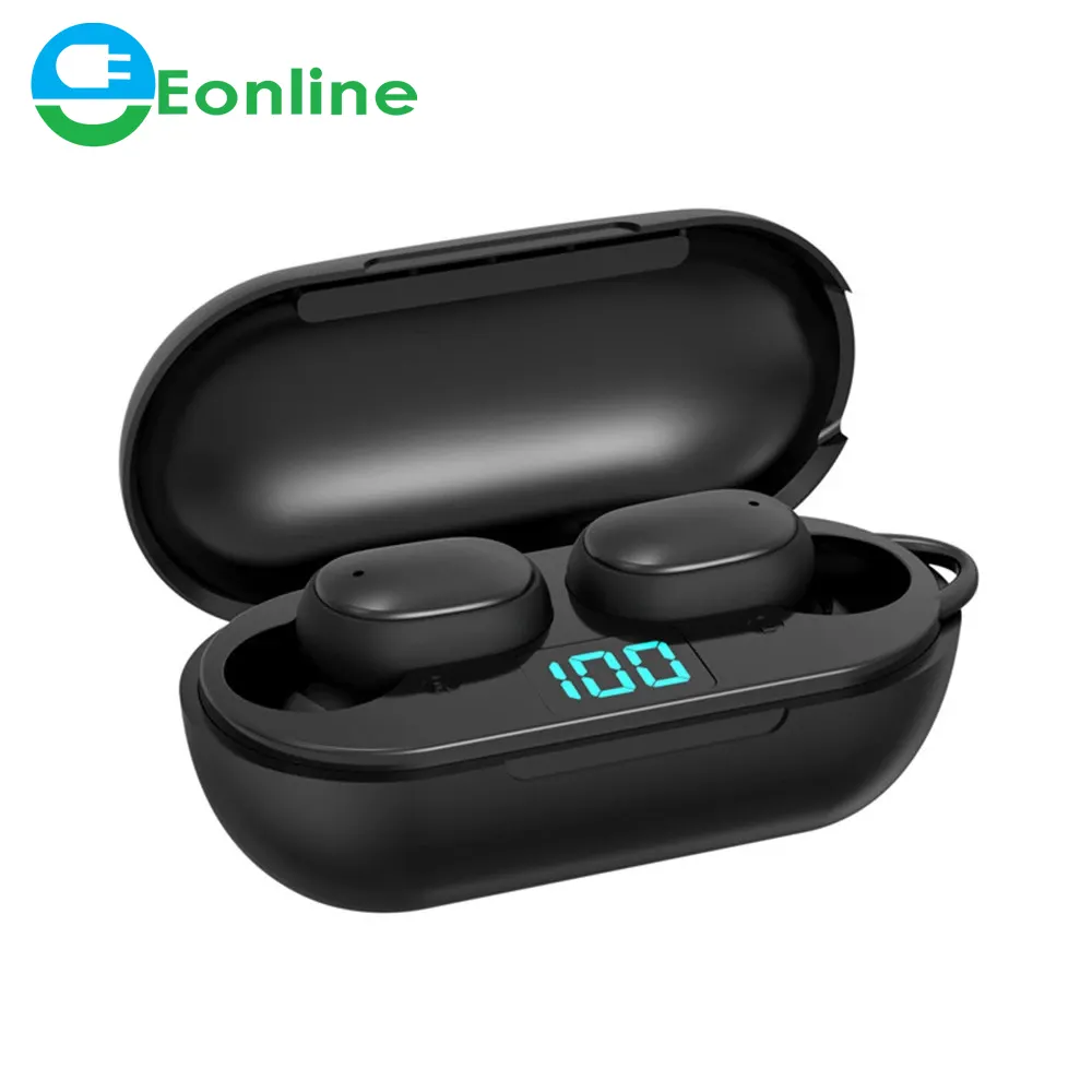 EONLINEH6ワイヤレスヘッドフォン5.0イヤホンTWSHIFIミニインイヤースポーツランニングヘッドセットサポートiOS/Android電話HD通話
