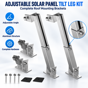 Kit de support de montage réglable en aluminium pour toit plat, camping-car et projets photovoltaïques, fabriqué sur mesure - Product Image 1