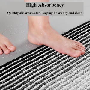 พรมเช็ดเท้าขนนุ่มหรูหรา ผลิตจากโพลีเอสเตอร์เชนิลล์ ป้องกันการลื่น ซึมซับน้ำได้ดีเยี่ยม ซักเครื่องได้ เหมาะสำหรับห้องน้ำ - Product Image 5