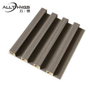 Panneau mural composite en bois plastique imperméable WPC Panneaux de revêtement en PVC Intérieur Extérieur Panneaux muraux cannelés solides - Product Image 3