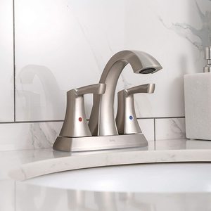 Aquacubic cupc kép xử lý Brushed Nickel 4 "<span class=keywords><strong>centerset</strong></span> rửa phòng tắm lưu vực Mixer tap vòi nước - Product Image 2