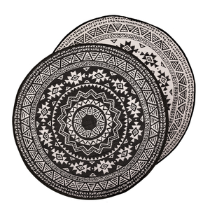 Esschert Vente en gros Tapis d'extérieur tissé-Tapis de jardin rond asti blanc/sable/anth, Tapis d'extérieur réversible en plastique avec paille Tapis de patio - Product Image 3