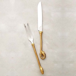 Stainless Steel Cutlery Silver Blade with Gold Snake Design Handle <b>Knife</b> & <b>Fork</b> <b>Sets</b> - Product Image 2