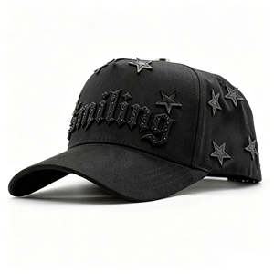 In Stock cappellini da Baseball con logo ricamo foderato di raso originale visiera In Suede nero 5 pannelli a cornice i cappelli Gorras Barbas - Product Image 1