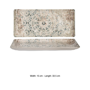Plateau de service rectangulaire Fade 33,5 × 15,2 cm en porcelaine fine de qualité supérieure avec impression numérique Rinart - Product Image 3