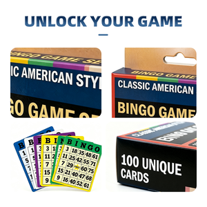 Cartes de Bingo Personnalisées avec Logo, Impression Heidelberg, Papier d'Art 350g Certifié FSC, Boîte à Rabat, Motif Exclusif, Soirée de Jeu en Famille, 100 Cartes - Product Image 3