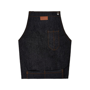 Denim Work <b>Apron</b> <b>Black</b> Unisex For Restaurant Bar Use - Product Image 2