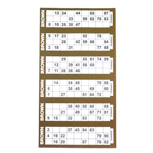 Cartes de bingo personnalisées, 5 cartes sur une feuille, couleurs assorties - Product Image 1