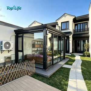 Pergola bioclimatique autoportante en aluminium avec toit à lames motorisées et parois latérales coulissantes en verre pour villa, cour et salon de <span class=keywords><strong>thé</strong></span> - Product Image 2