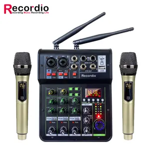 GAX-450A Amplifier Daya Bawaan Profesional, Mixer Audio 4 Saluran dengan Mikrofon Nirkabel