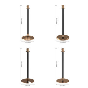 호텔 VIP 군중 제어 배리어 스탠션스 이벤트 전시회 블랙 골드 티타늄 골드 보행자 포스트 스테인레스 스틸 95cm - Product Image 6