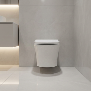 Inodoro Moderno de Una Pieza de Cerámica Alargado, Suspendido en la Pared, con Descarga por Arrastre, Sifón en P, Tanque Oculto, Cierre Lento, Sanitario Colorido para Baños de Hotel - Product Image 1