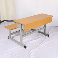 Meubles de classe, banc d'élève en bois, ensemble de table et de chaises avec rangement à tiroirs, structure en acier, table d'étude pour l'école primaire