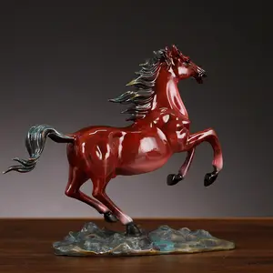 Luxury Brass Horse Sculpture Lucky Product Home Decoration Art Craft Handicraft Horse Metal Ornaments