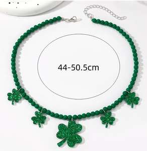 Collar <span class=keywords><strong>de</strong></span> Cadena con Trébol Verde, Estilo Irlandés, para Fiesta <span class=keywords><strong>de</strong></span> <span class=keywords><strong>Carnaval</strong></span> del Día <span class=keywords><strong>de</strong></span> San Patricio, Festival <span class=keywords><strong>de</strong></span> la Cerveza - Product Image 3