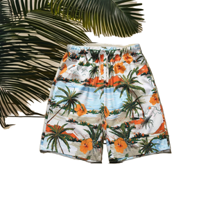Shorts Capri d'été pour hommes, taille haute, sportifs, respirants, séchage rapide, écologiques, 100% polyester - Product Image 1