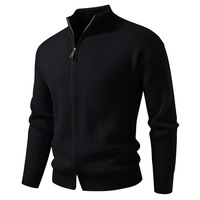 Pull cardigan confortable pour homme, double fermeture éclair, taille plus, tricoté, saison hivernale