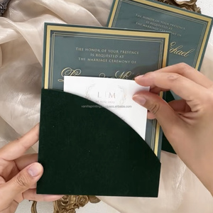 Carte d'invitation personnalisée en acrylique transparent pour mariage, anniversaire, Noël, Saint-Valentin, avec estampage à chaud doré et impression sérigraphique - Product Image 3