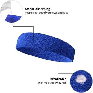 2025 12 pièces bandeaux de sueur évacuant l'humidité athlétique coton éponge sport bandeau - Product Image 6