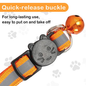 Kerah Kucing Reflektif Anti Air Modis Terbaru dengan Gesper Pengaman Lepas Cepat yang Dapat Dipersonalisasi untuk Anak Kucing - Product Image 3