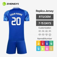 Kaos Sepak Bola Kustom Gaya 2026-2027 # 10 Pakaian Olahraga Lengan Pendek 100% Poliester Cepat Kering