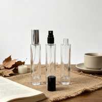Flacon de parfum vide de luxe en verre à fond épais de 10 ml et 15 ml avec pulvérisateur à brume fine pour emballage de parfum