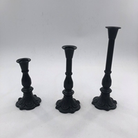 Ensemble de chandeliers vintage en fonte noire, ornés et faits à la main, avec revêtement en poudre, durables, pour la maison et la table à manger