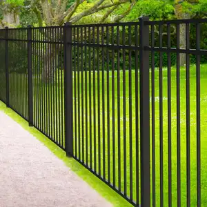 Wholesale Galvanized 6ftx8ft Metal Tube Anti Rust Security Steel Fence Wrought Iron Decorative Garden Fence Outdoor