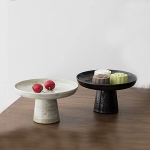 Wholesale Price Home Decor Accessories Luxury Living Room Dinner Table Desk Black White Matte Ceramic <strong>Clay</strong> Fruit Bowl <strong>Plate</strong> Item - Product Image 6