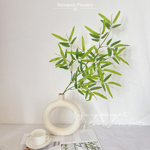 Fábrica de Flores Meiyu Craft, Hojas de Bambú Artificiales de 65 cm, Verdes, Decoración para Bodas y Hogar - Product Image 3