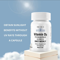 Capsules végétales de vitamine D3 en marque privée 50 000 UI – Compléments vitaminiques pour des os solides et le soutien de la santé immunitaire et cardiaque