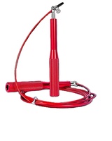 Corde à sauter rapide en alliage d'aluminium avec poignée en plastique, logo personnalisé, fil d'acier, roulement à billes, réglable, durable, haute qualité, pour la gym