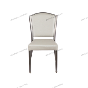 Modern bej deri yemek sandalyesi kahverengi alüminyum boru taklit ahşap yüksek yoğunluklu köpük yastık döşemeli otel oturma odası - Product Image 4