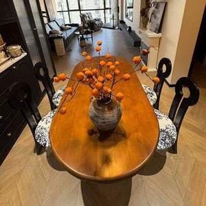Oval <b>Solid</b> <b>Wood</b> Dining <b>Table</b> Vintage Style For Home Dining Room Stable Design - Product Image 4